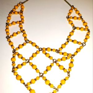 Gorgeous yellow beaded statement necklace